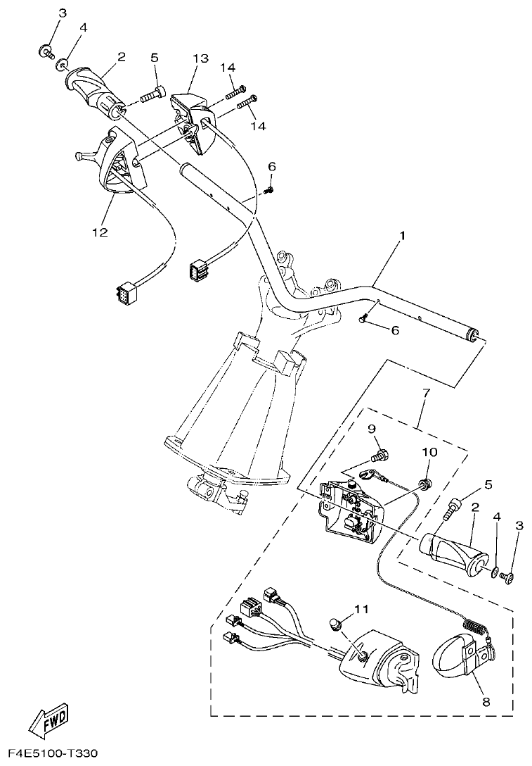 Yamaha VX18002019F4E7(F6G STEERING 1 parts diagram